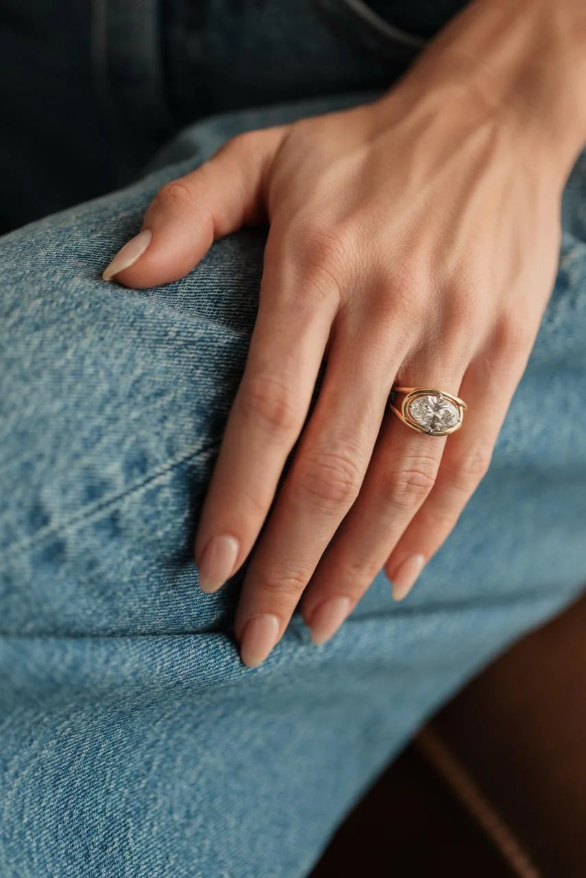The East-West Oval Diamond Statement Ring