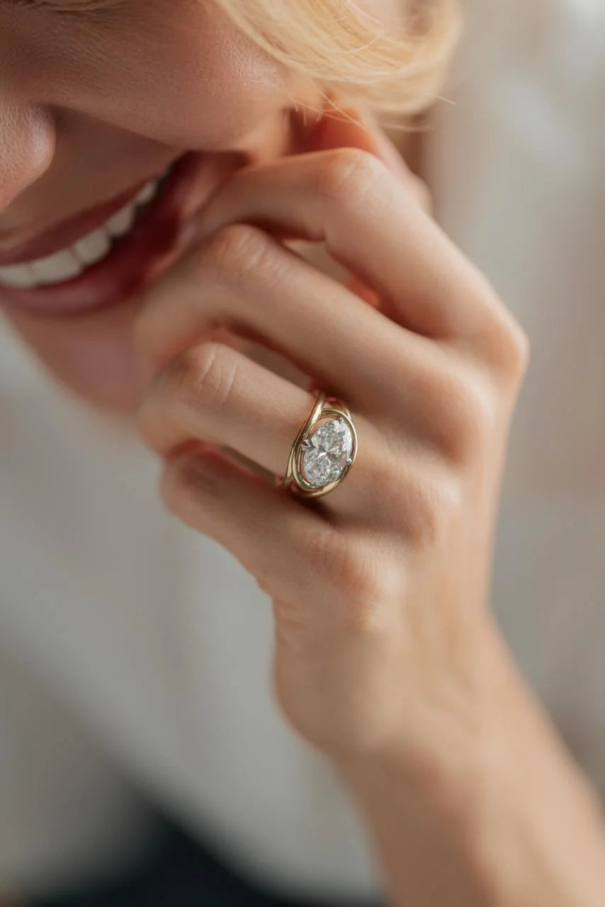 The East-West Oval Diamond Statement Ring