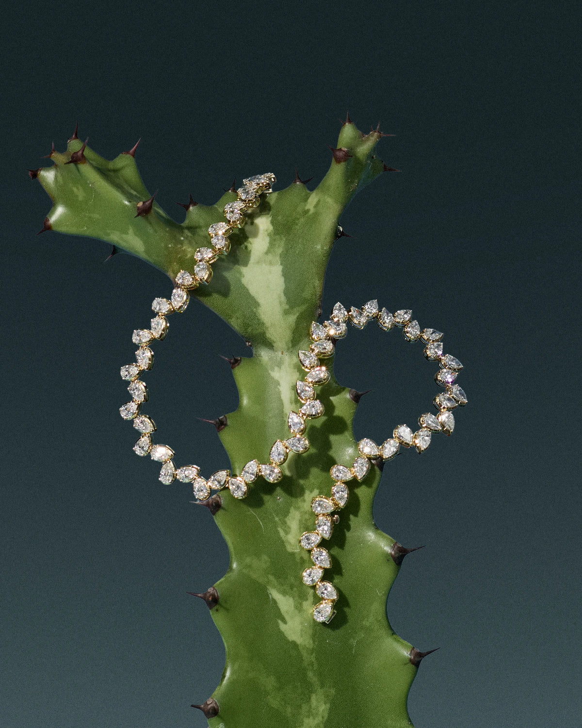 The Reverse Pear Diamond Tennis Necklace