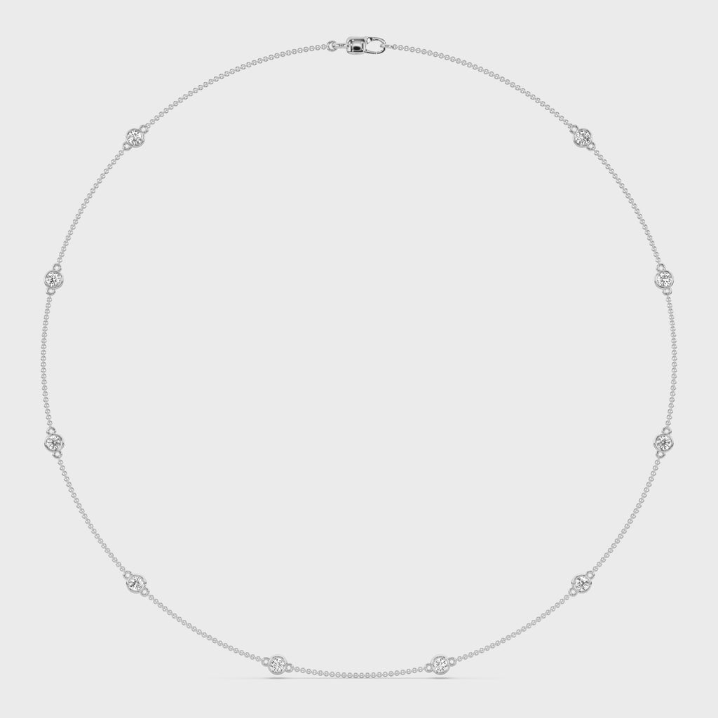 Diamond Bezel Station Necklace