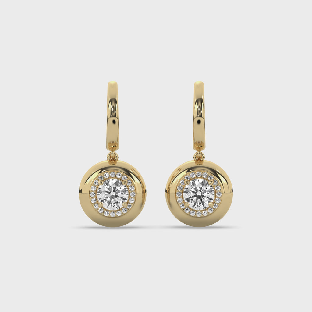 Diamond Drop Diana Huggie Earrings