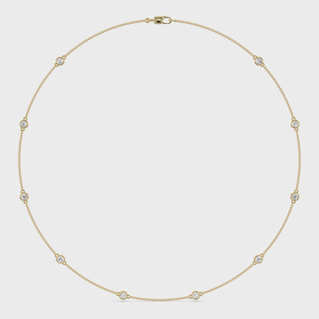 Diamond Bezel Station Necklace