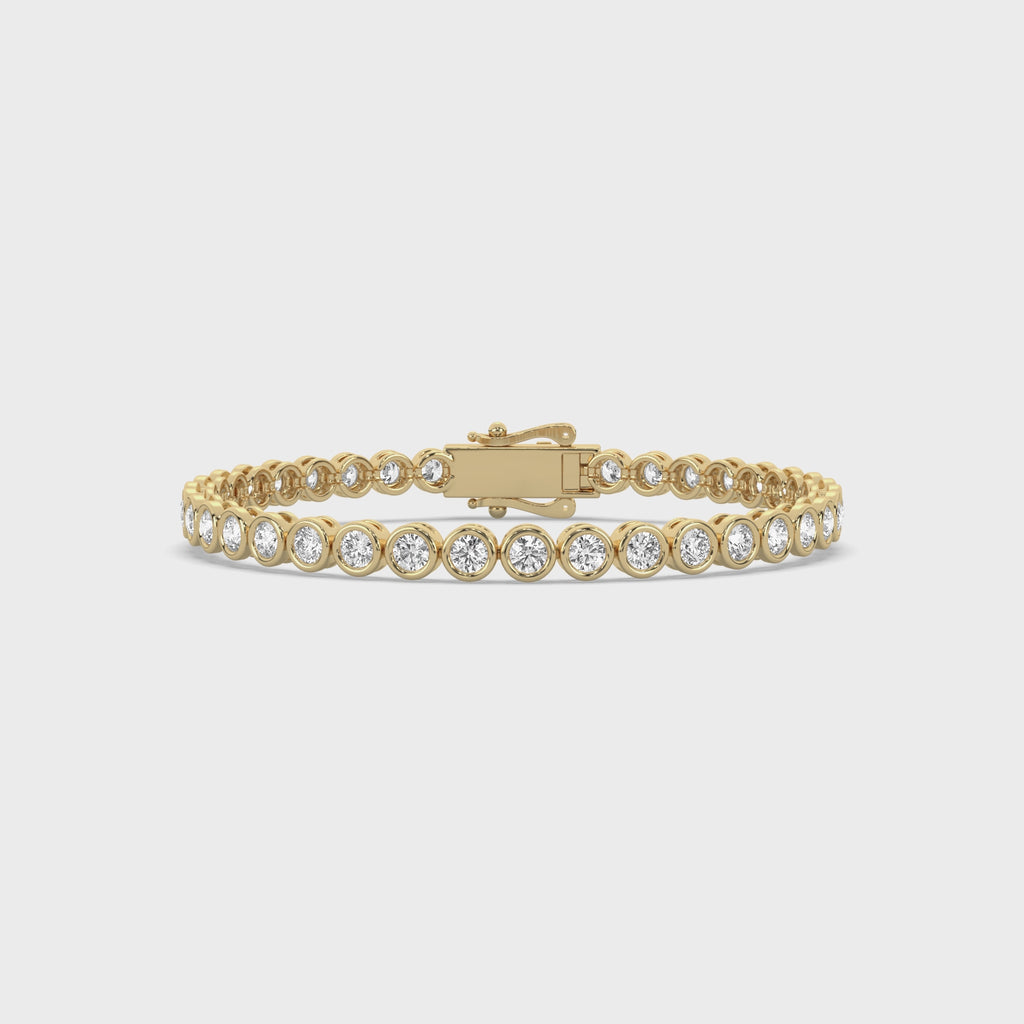 Bezel Round Diamond Tennis Bracelet