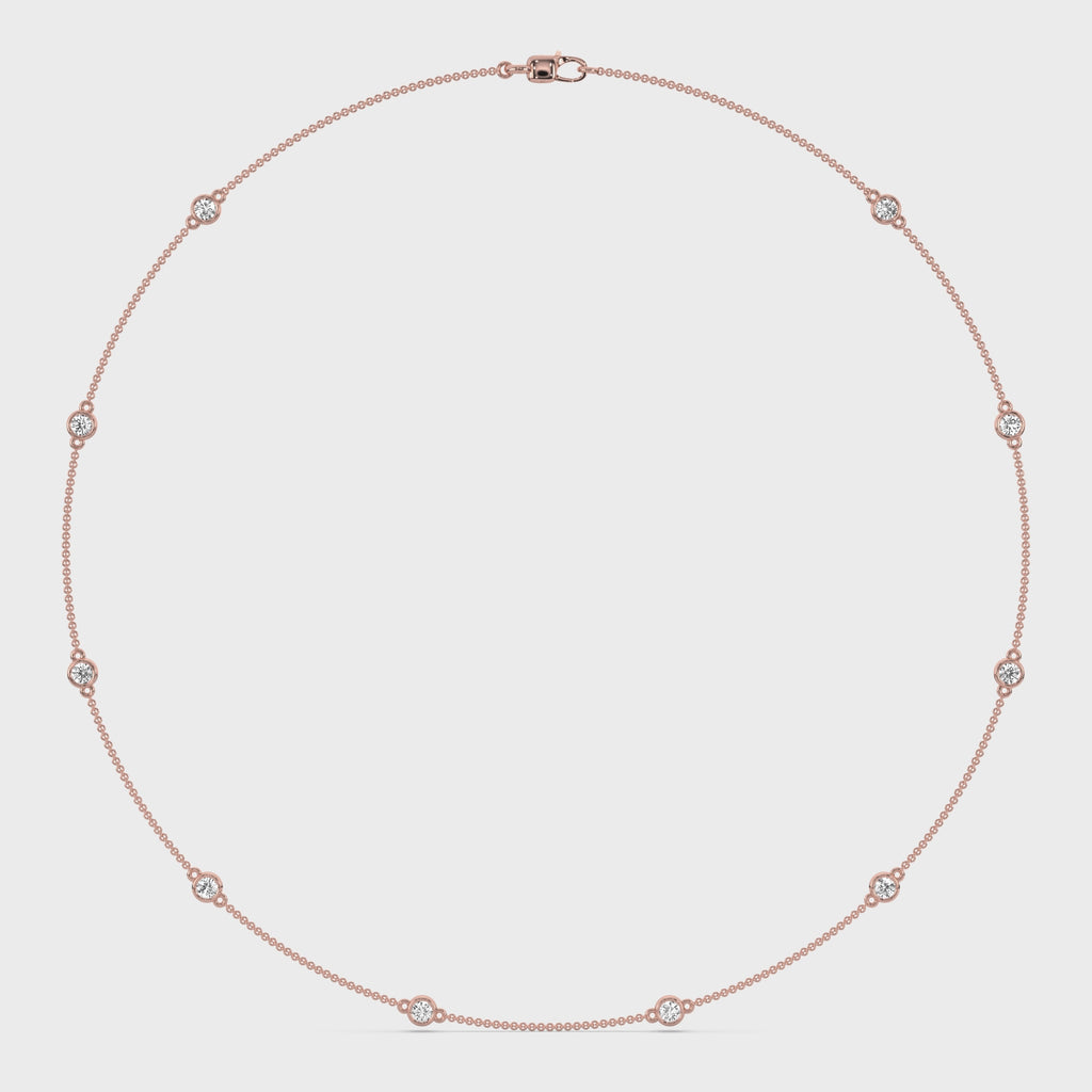 Diamond Bezel Station Necklace