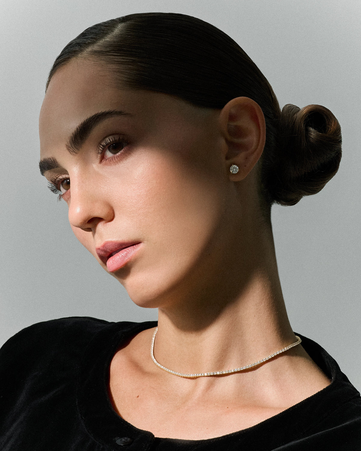 The Round Martini Diamond Stud Earrings